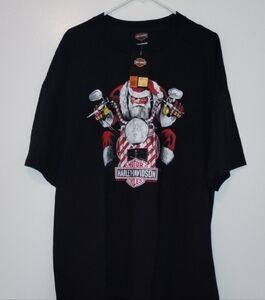 Harley-Davidson Black Tee with Santa Graphic